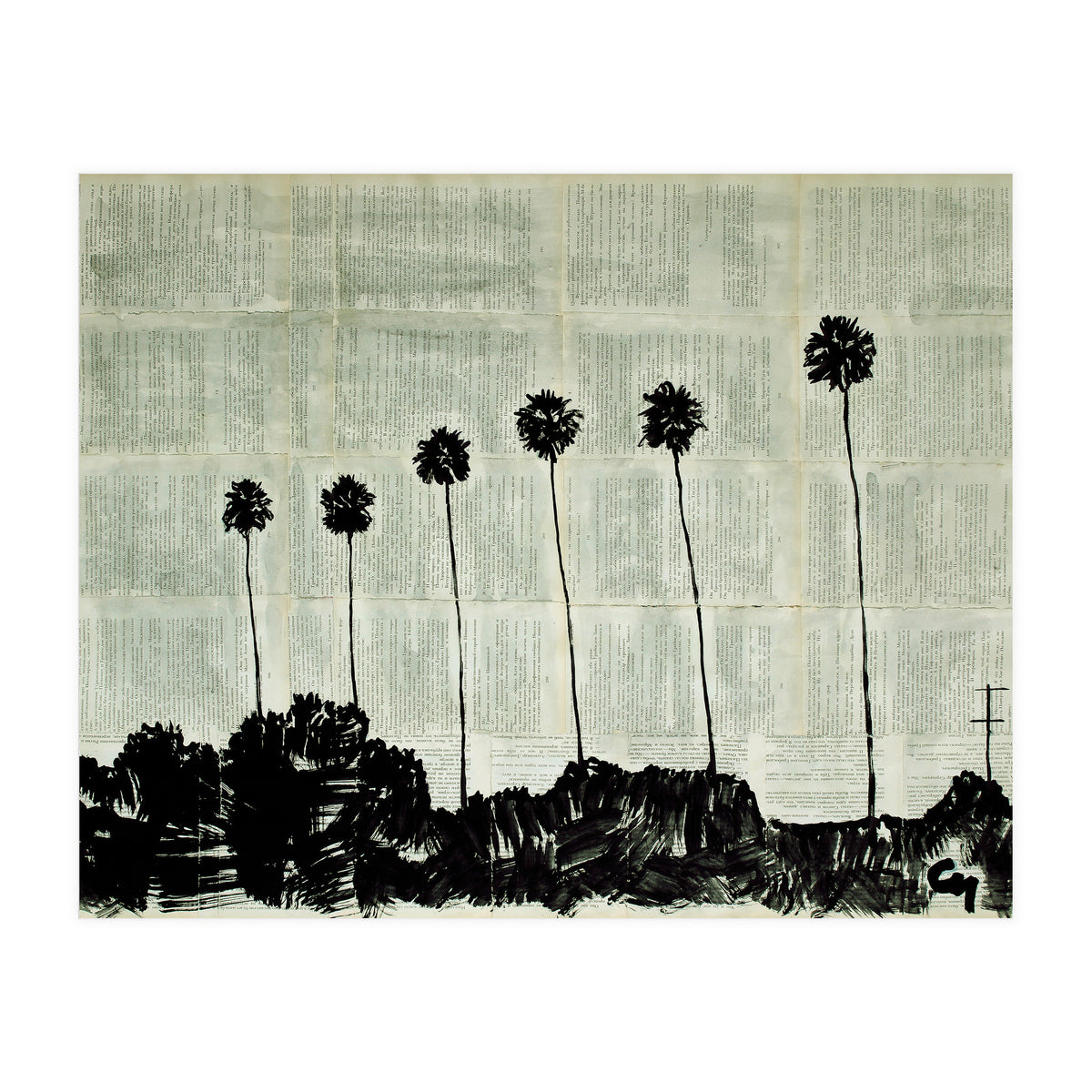 Six Palm Trees . (Print Only)