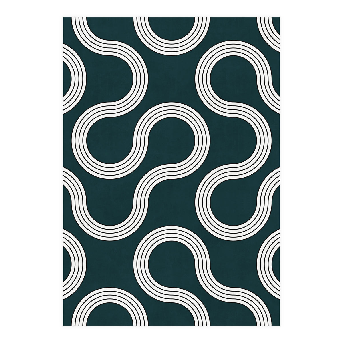 My Favorite Geometric Patterns No.35 - Green Tinted Navy Blue (Print Only)