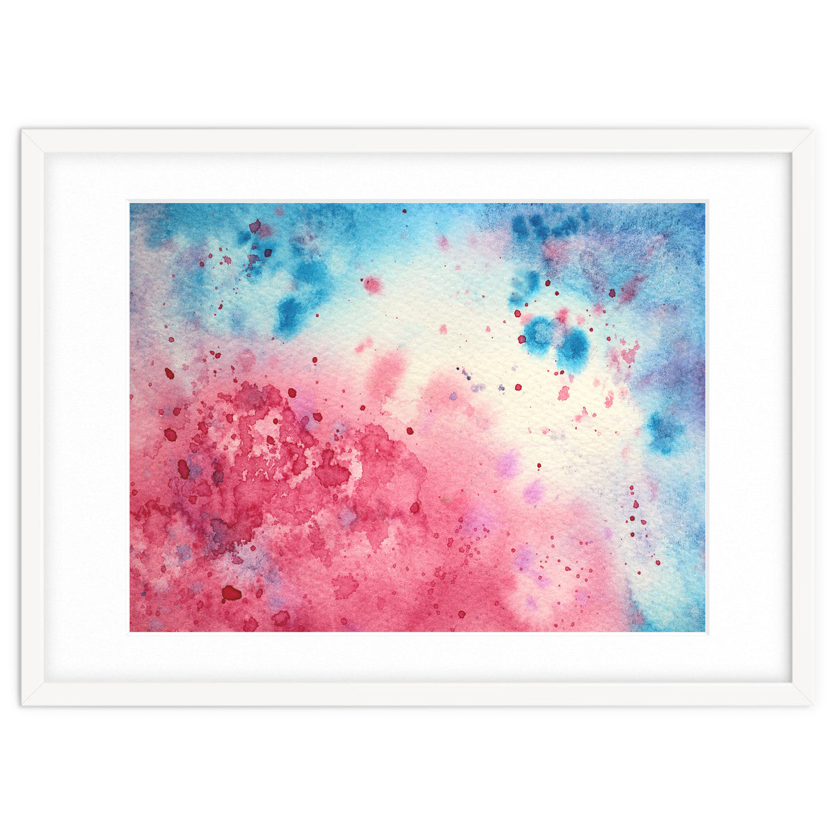 When pink meets blue || abstract watercolor