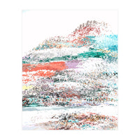 The Snow Mountain, Abstract Nature Digital Painting, Scandinavian Landscape Winter Travel (Print Only)