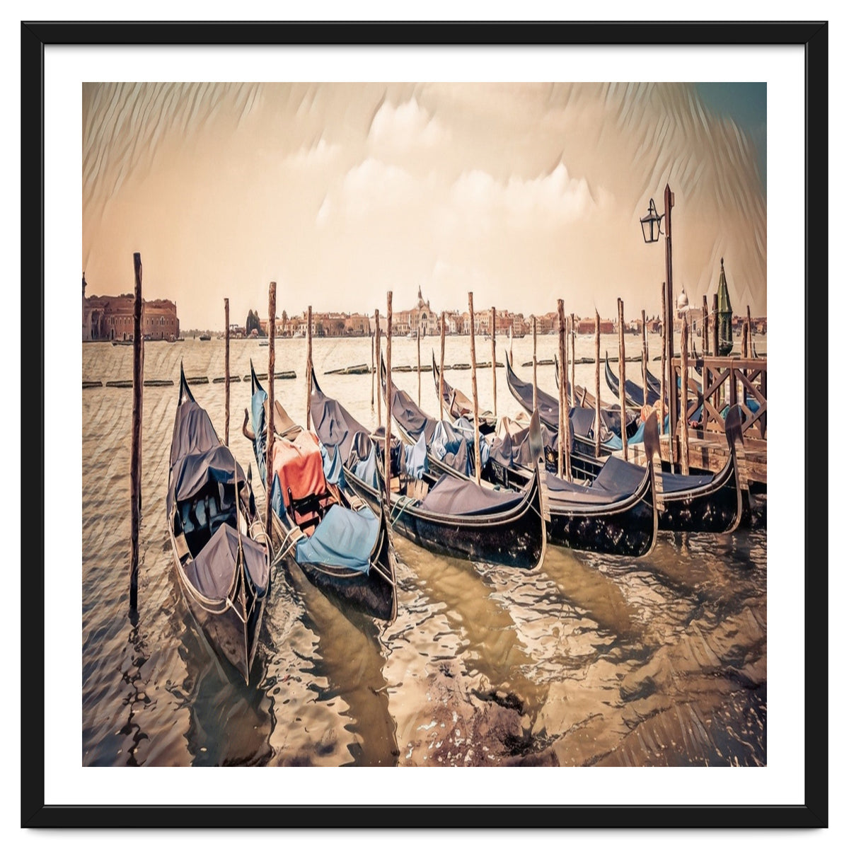 Several Gondolas boats, Colorful Italy