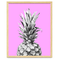 Black and White Pineapple Pink Background