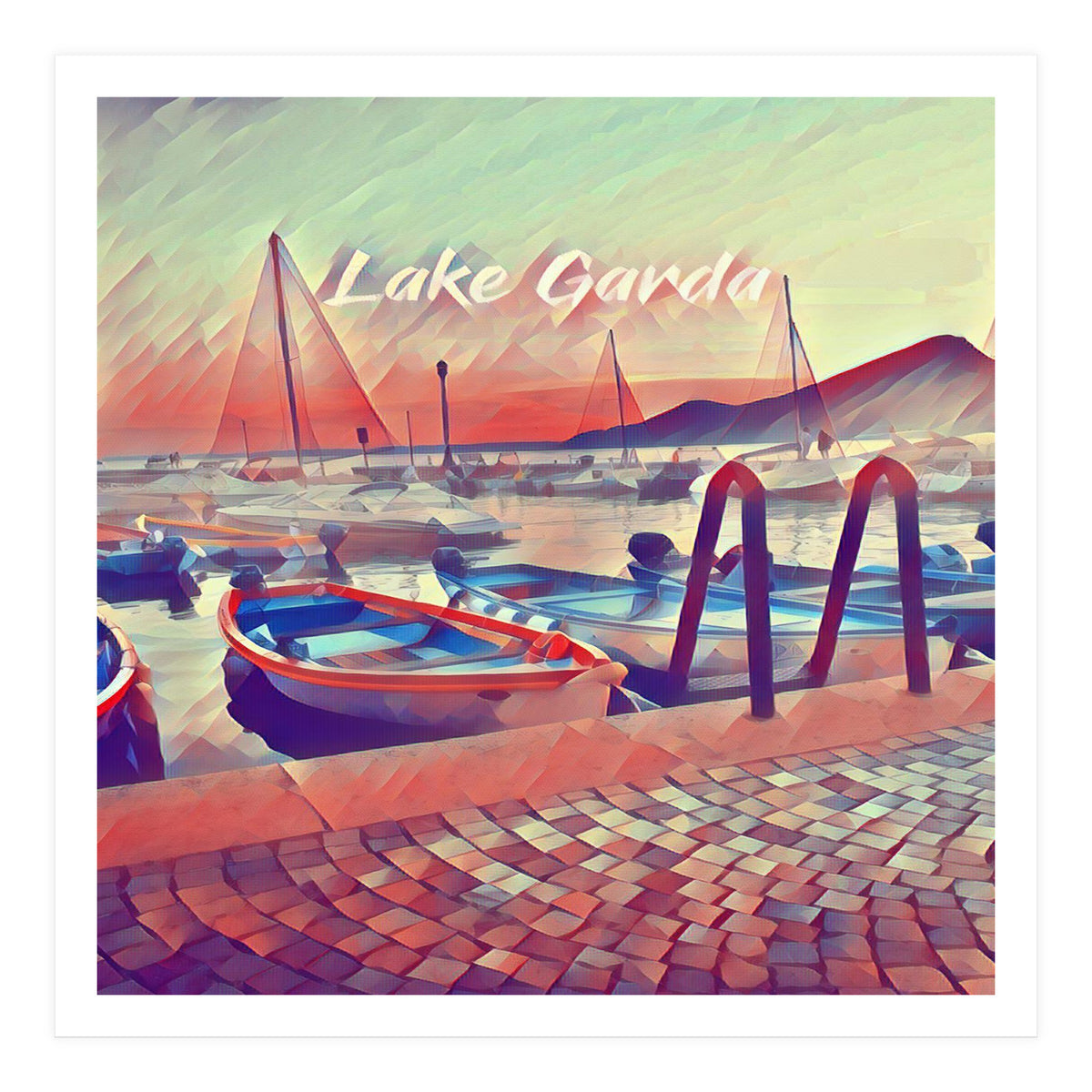 Boats On Lake Garda (Print Only)