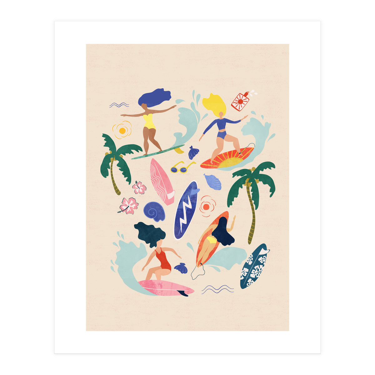 Surfing Girl Light (Print Only)