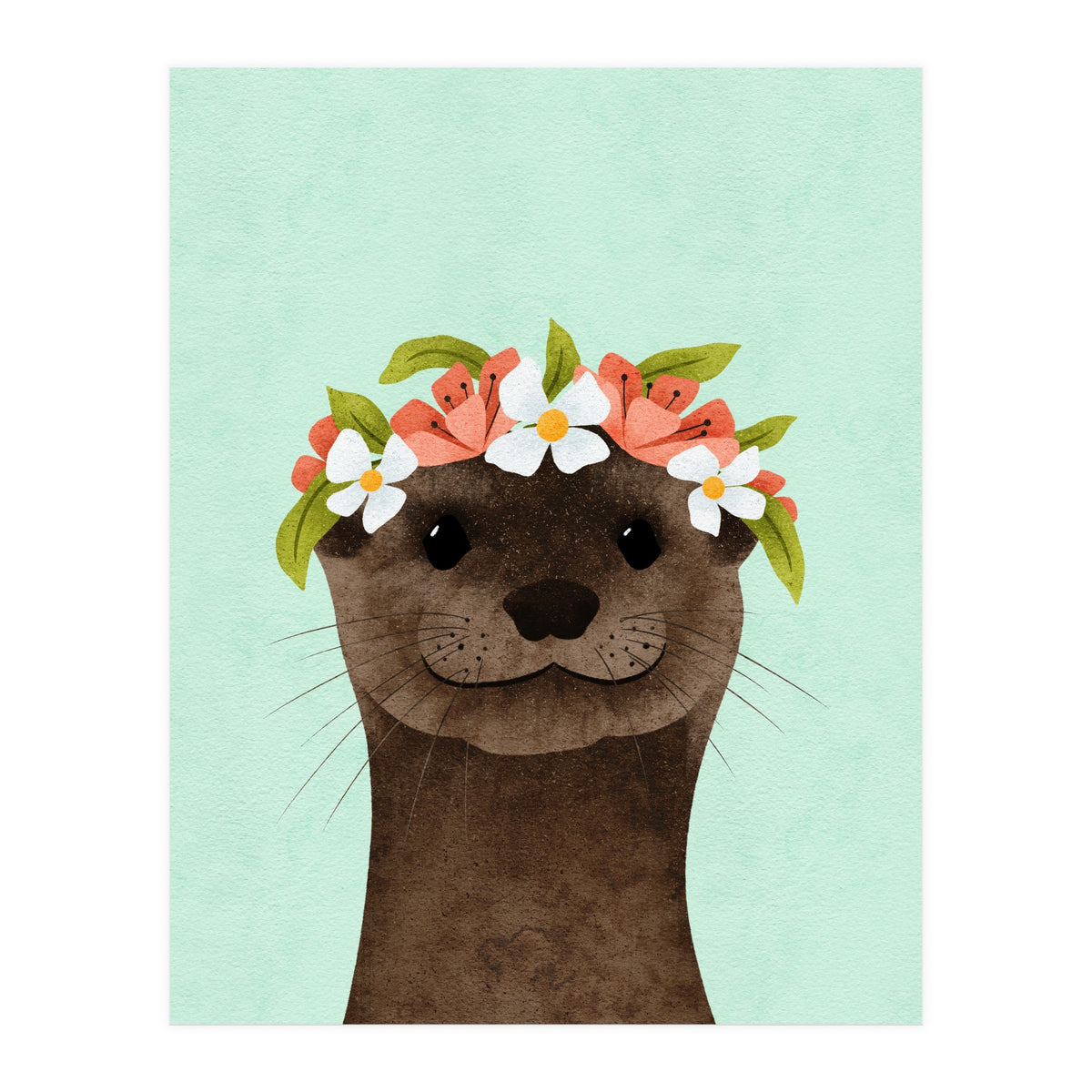 Floral Otter (Print Only)