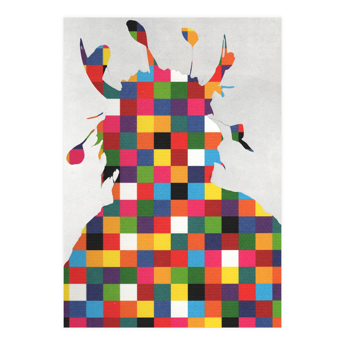 Indian Portrait Disaster · Kicking Bear Colorful Square (Print Only)