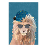 Skater Lion Portrait Blue (Print Only) thumbnail