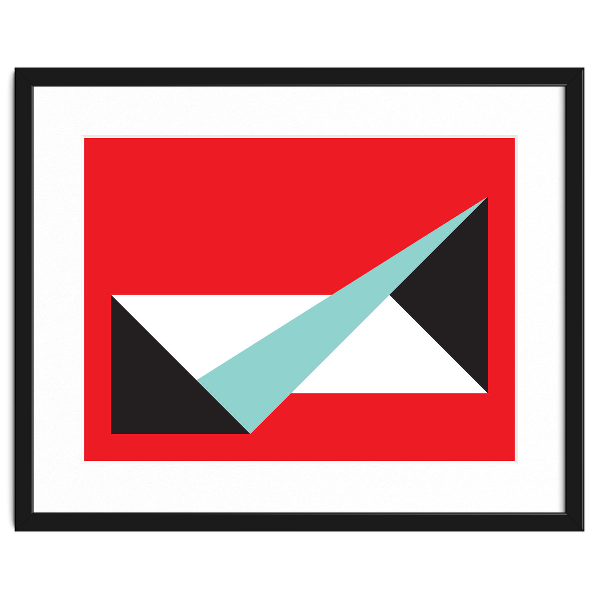 Geometric Shapes No. 49 -  teal, black & red