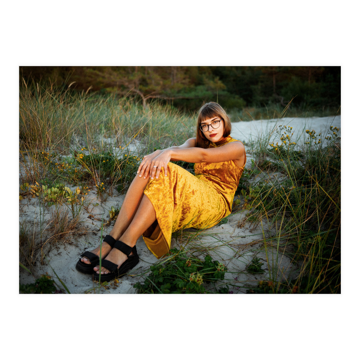 Golden Hour, Golden Dress (Print Only)