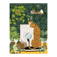 Cheetah in Tropical Laundry Room (Print Only)