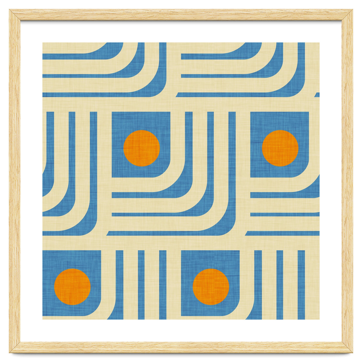 70s Curve Lines Blue Orange