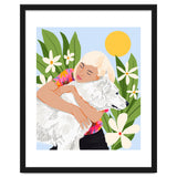 All You Need Is Love & A Dog | Pets Urban Jungle Bohemian Woman Illustration thumbnail