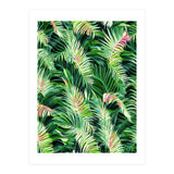 Palm & Peace Art Print, Tropical Botanical Jungle Canvas Print, Nature Painting Plants Forest Poster (Print Only) thumbnail