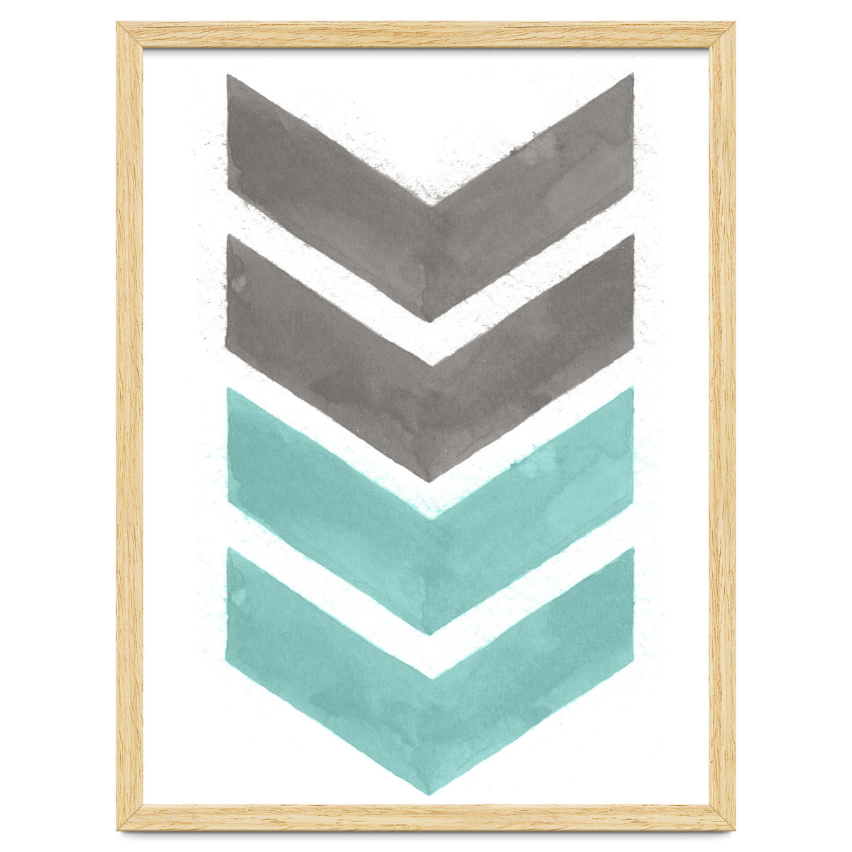 Mint Grey Chevron Print