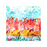 Save The Tropics Series Flamingo Flock Watercolor Painting (Print Only) thumbnail