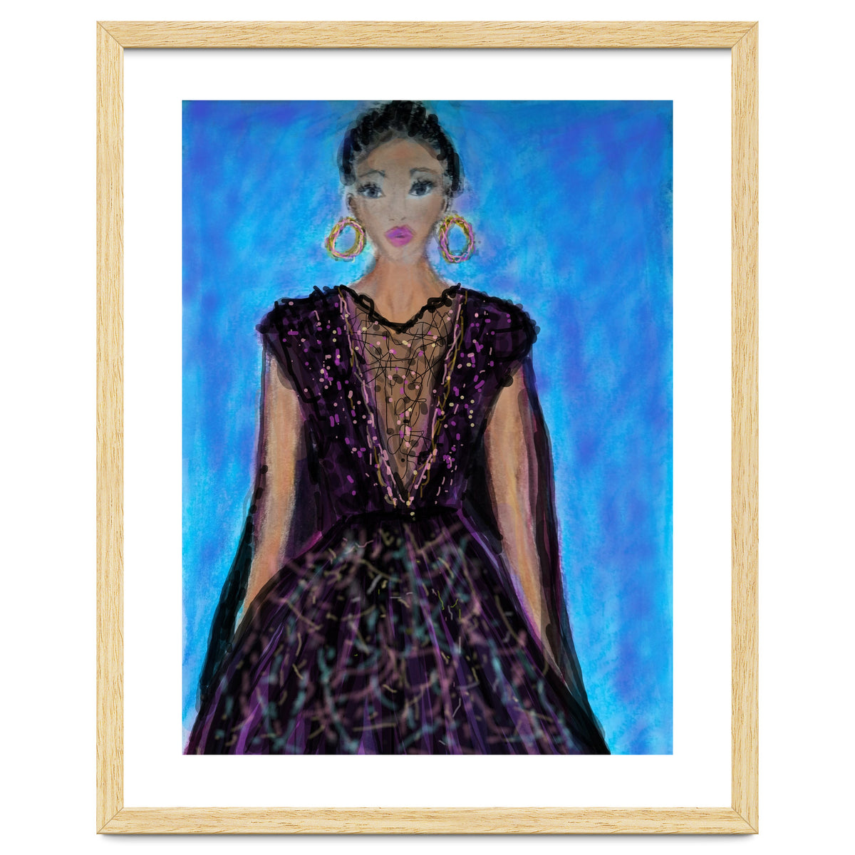 A LADY  WEARING A MAGICAL GOWN