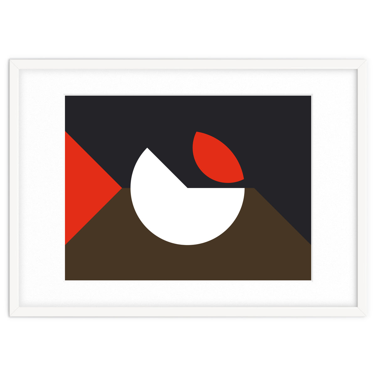 Geometric Shapes No. 10 - brown, dark blue & red