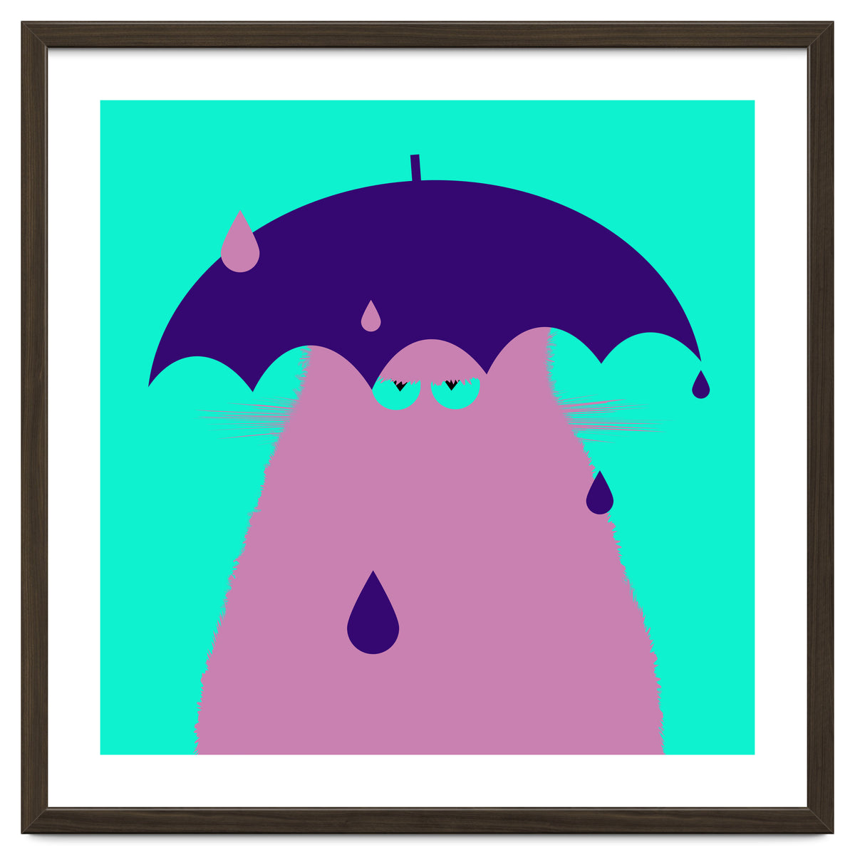 Lilac Cat With Umbrella