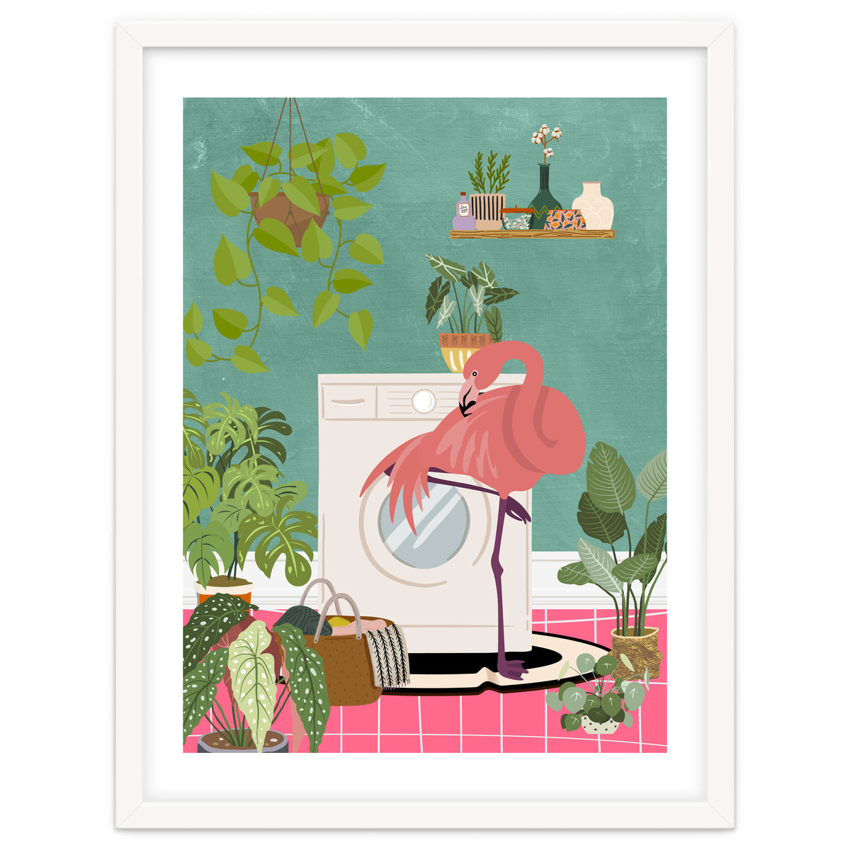 Flamingo in My Laundry Room