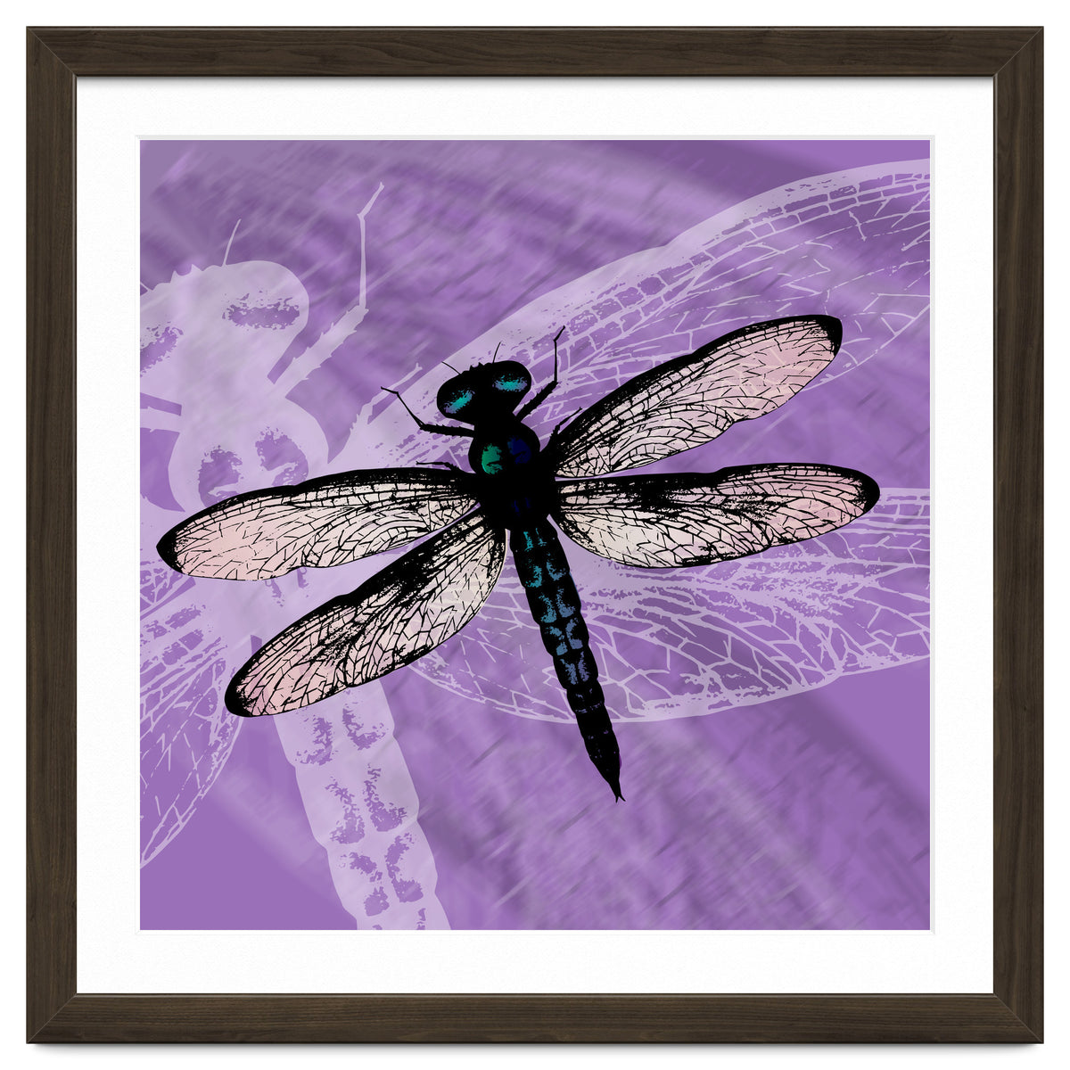 Blue dragonfly vector