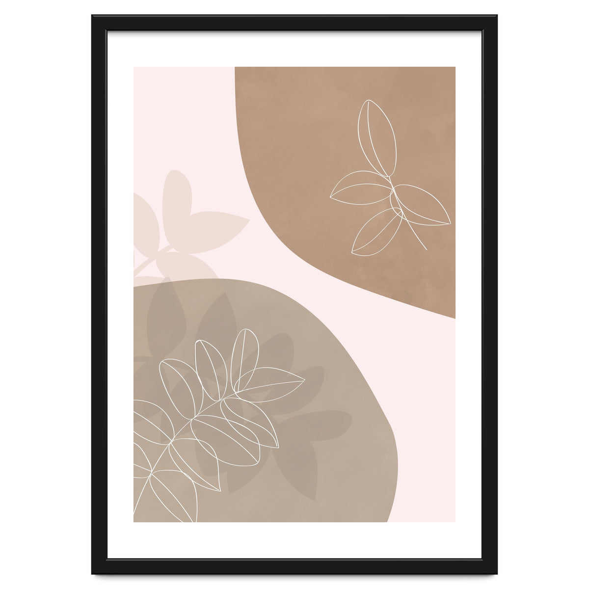 Abstract Neutral Line Art Drawing