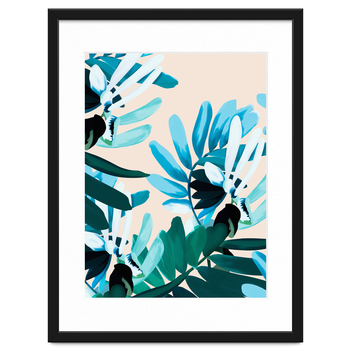 Large bluish botanical leaves