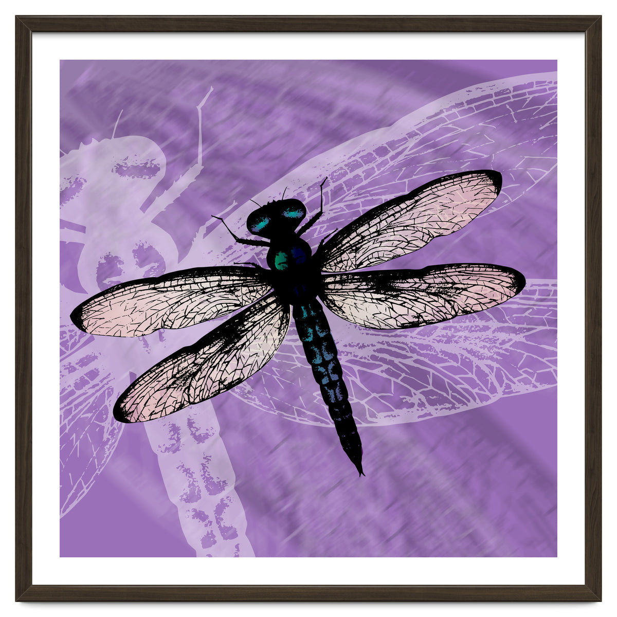 Blue dragonfly vector