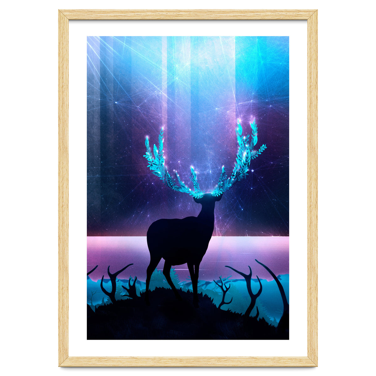 Greenery Deer - Sterling Magenta