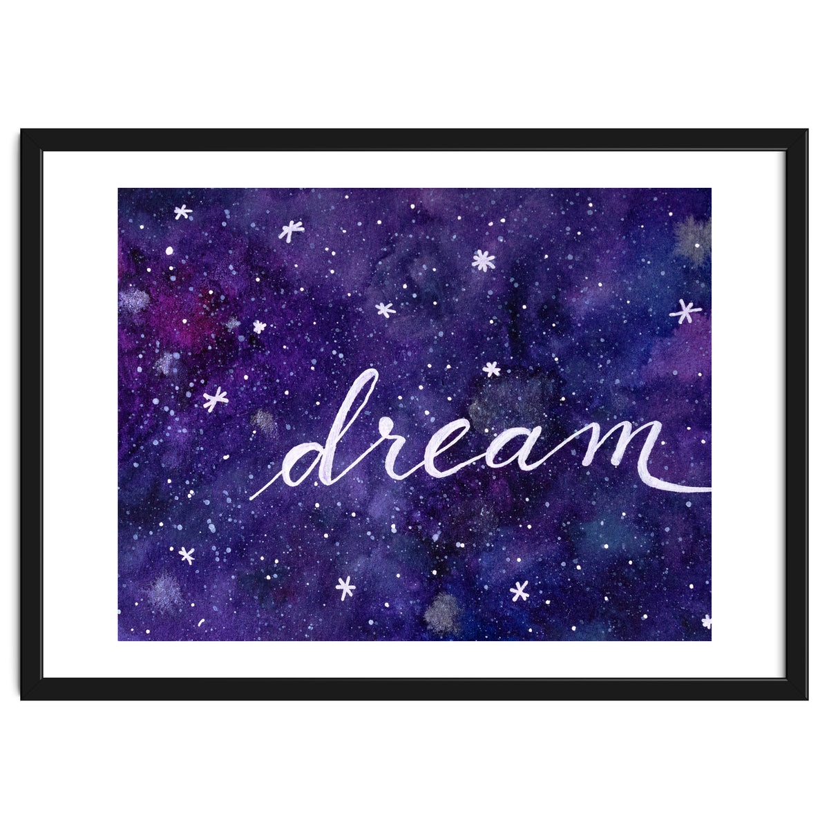 Watercolor inspirational dream galaxy