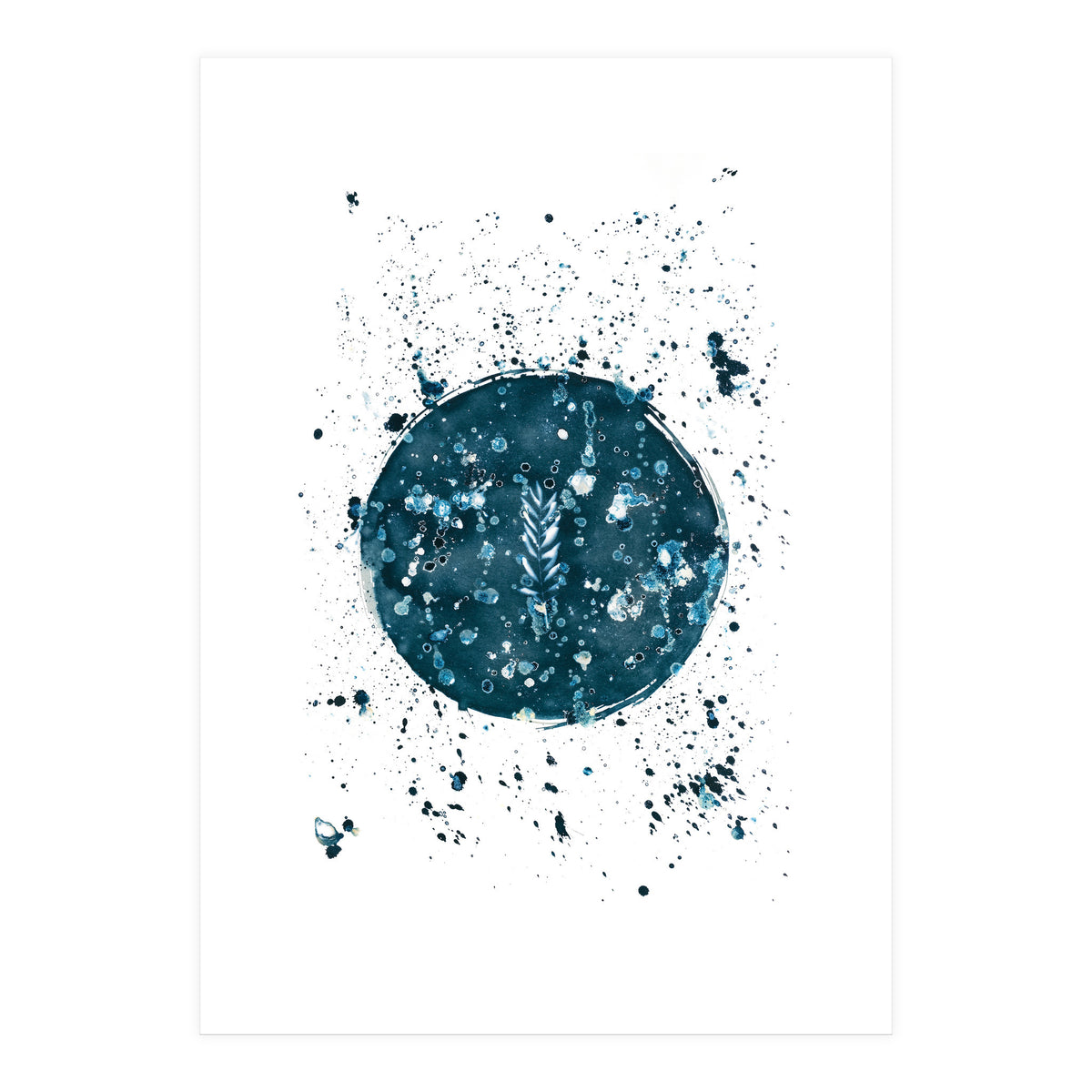 Indigo Blue Botanical Leaves No. 8 (Print Only)