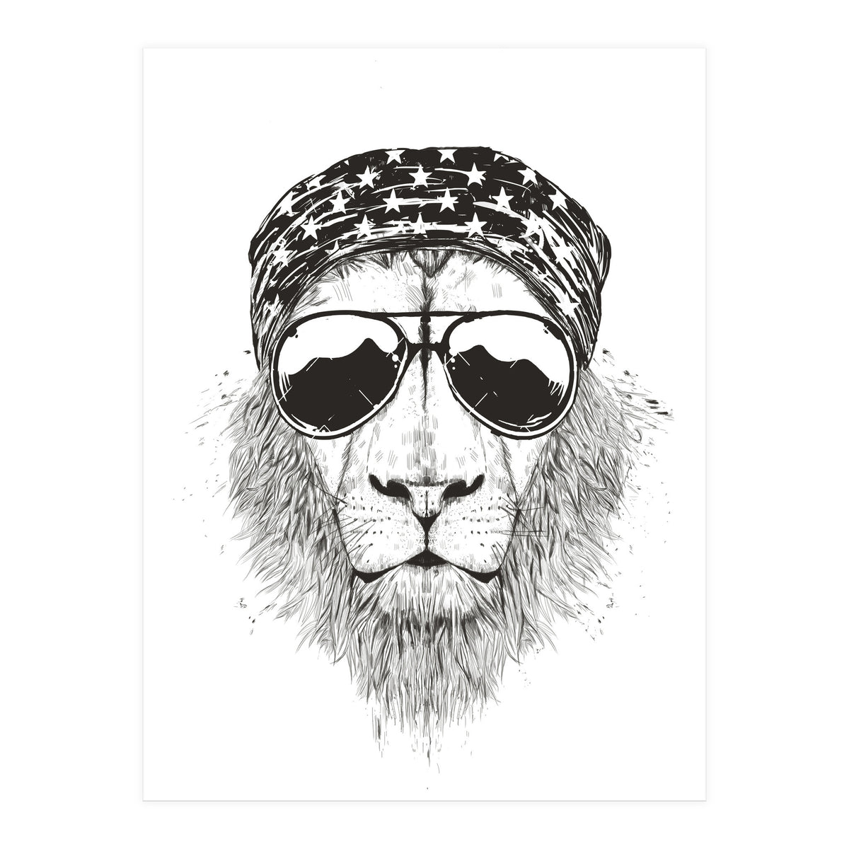 Wild Lion (bw) (Print Only)