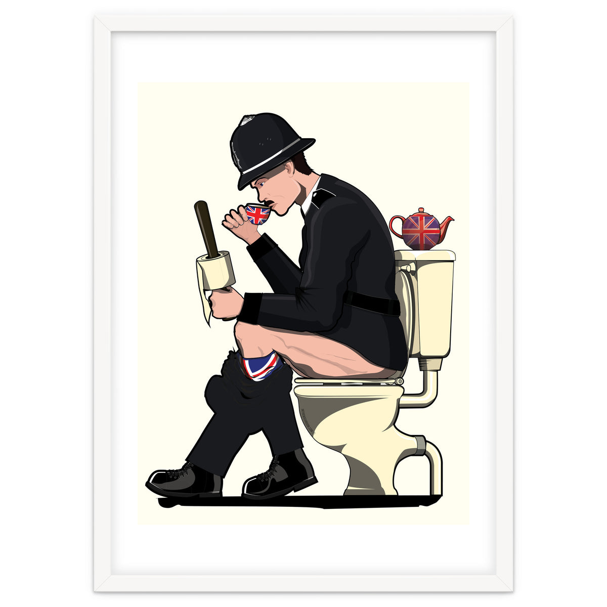 British Policeman on the Toilet, funny bathroom humour