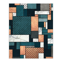 Random Pattern - Copper, Marble, and Blue Concrete (Print Only)