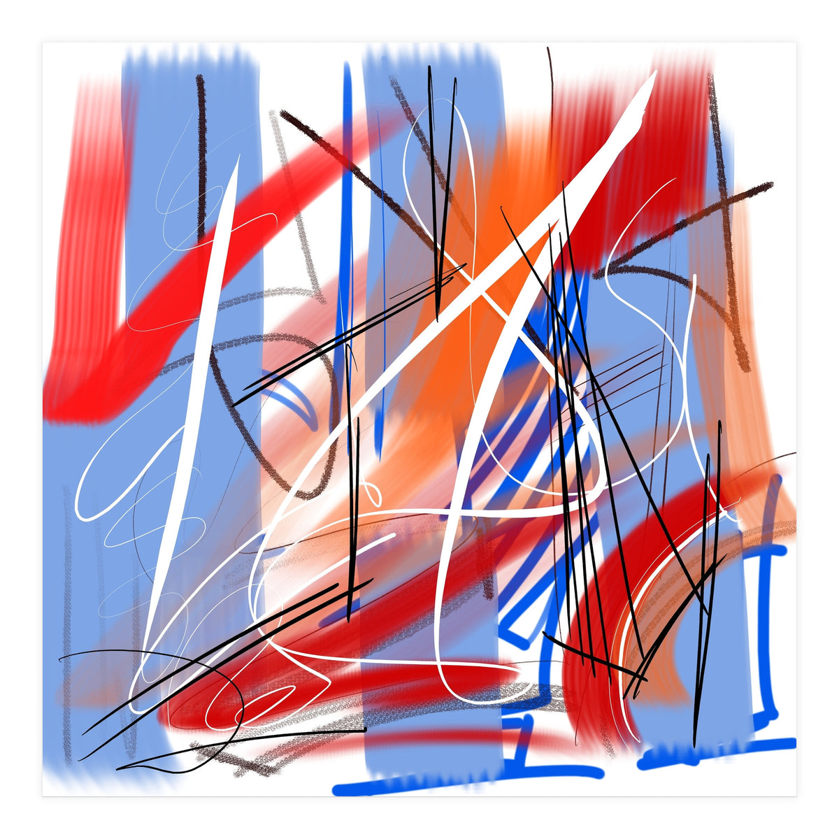 blue and red strokes (Print Only)