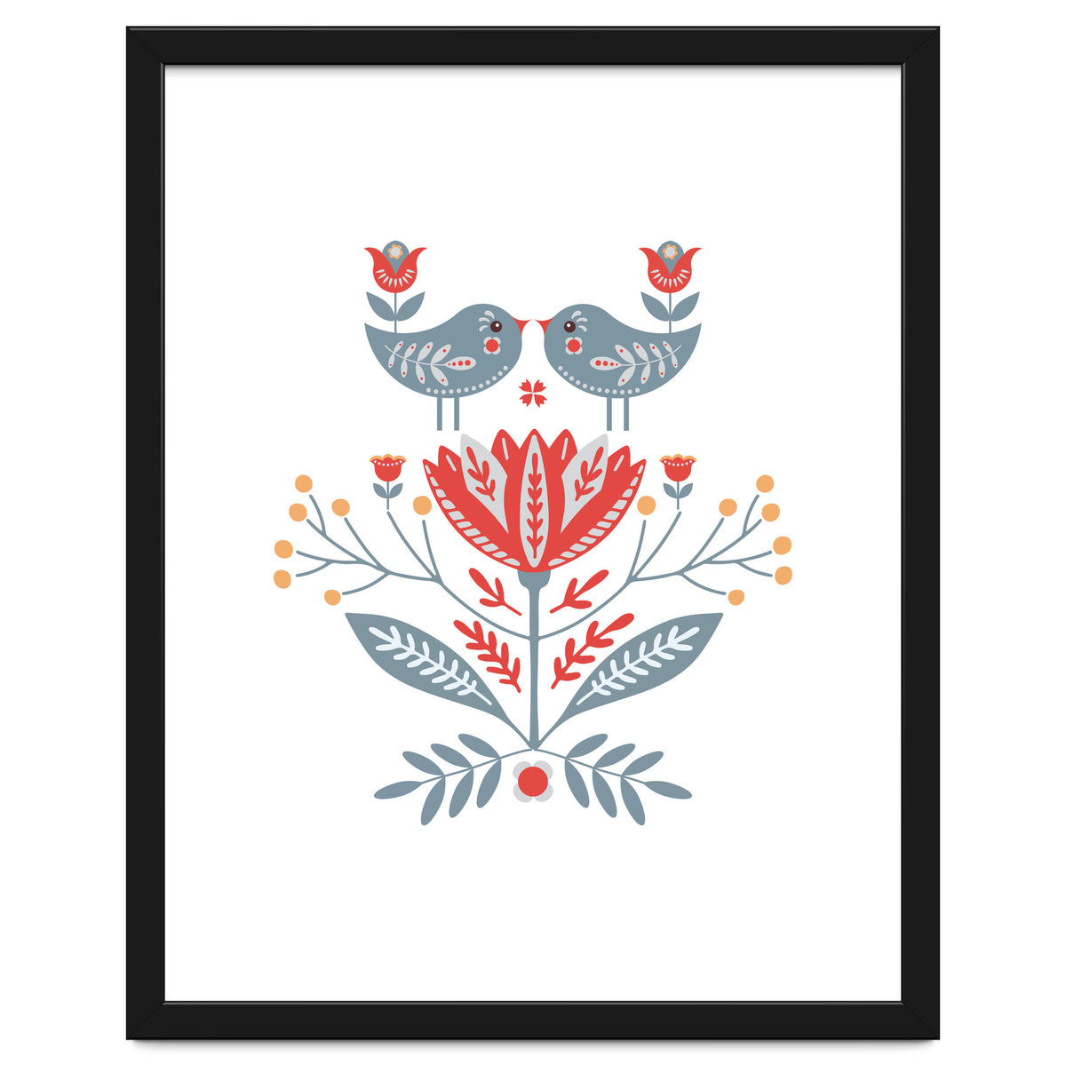 Scandinavian Folk Birds & Flowers