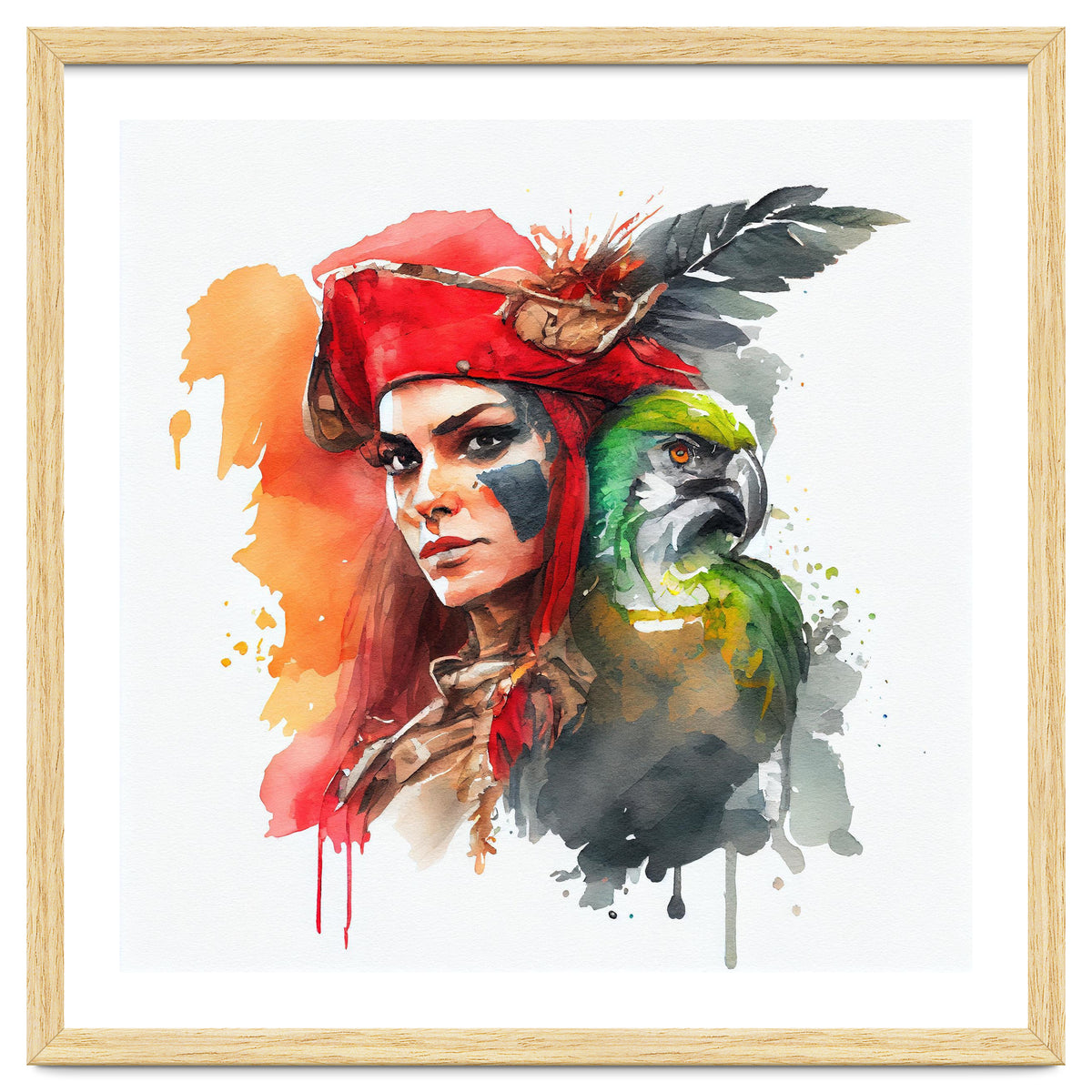 Watercolor Pirate Woman #2