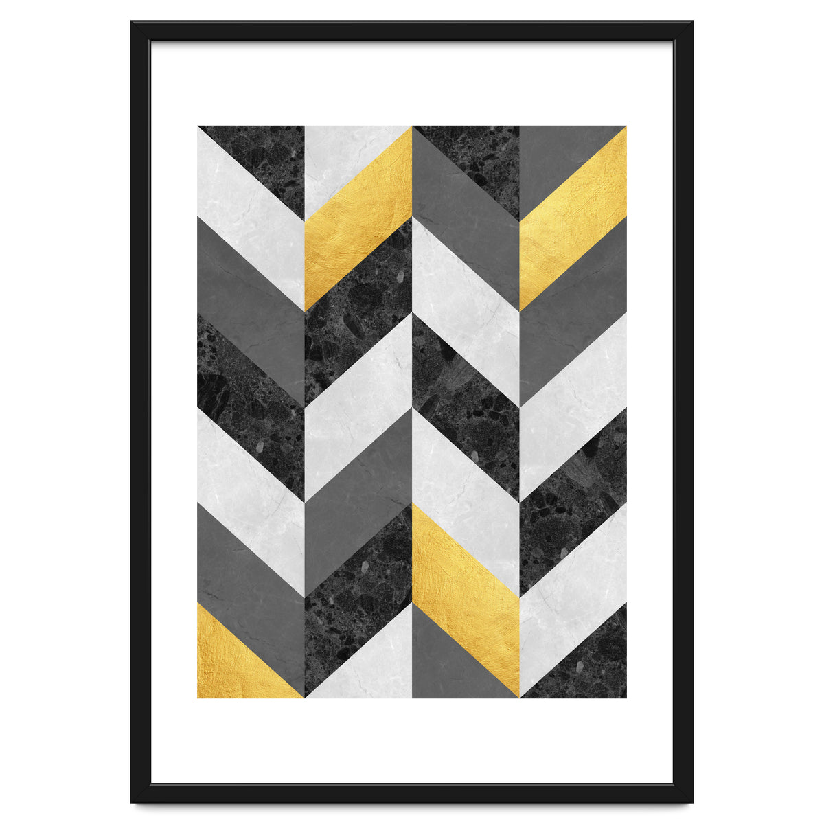 Chevron gold and marble