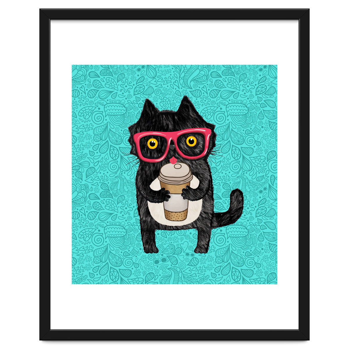 Cute Coffee cat and doodles