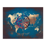 World Map Wind Rose blue (Print Only) thumbnail