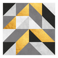 Gray and Gold Composition V (Print Only)