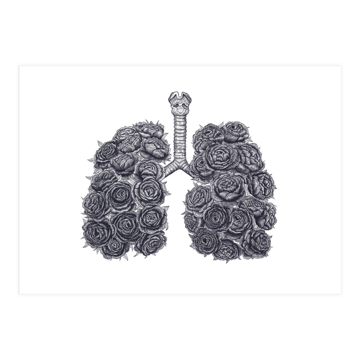 Lungs With Peonies (Print Only)
