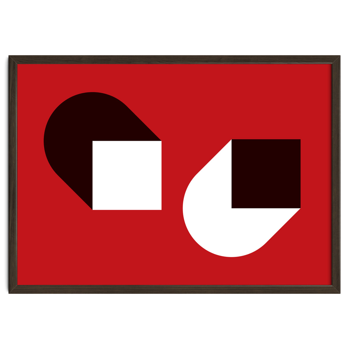 Geometric Shapes No. 38 - red, white & black