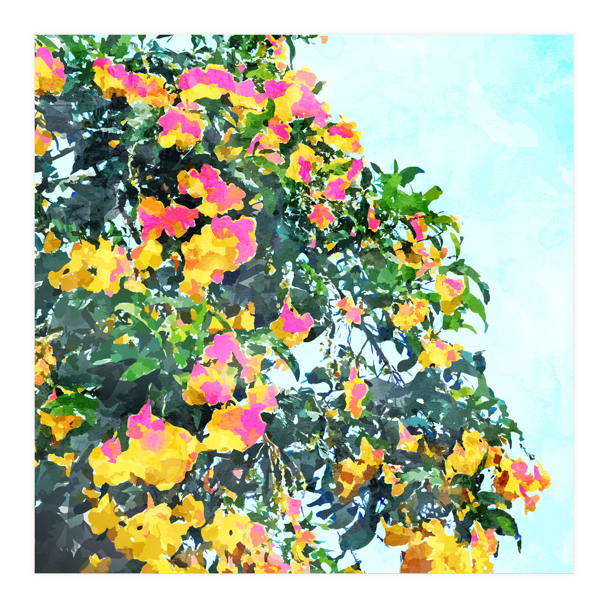 Summer Bougainvillea Watercolor Painting (Print Only)
