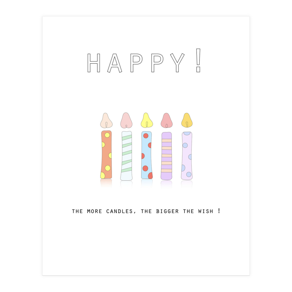 HAPPY!  THE MORE CANDLES, THE BIGGER THE WISH! (Print Only)