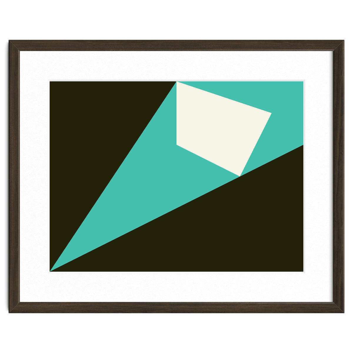 Geometric Shapes No. 72 - turquoise, white & black