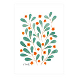 Springtime Floral | Orange and Green (Print Only) thumbnail