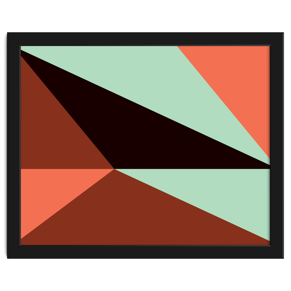 Geometric Shapes No. 17 - pink, brown, mint green & black