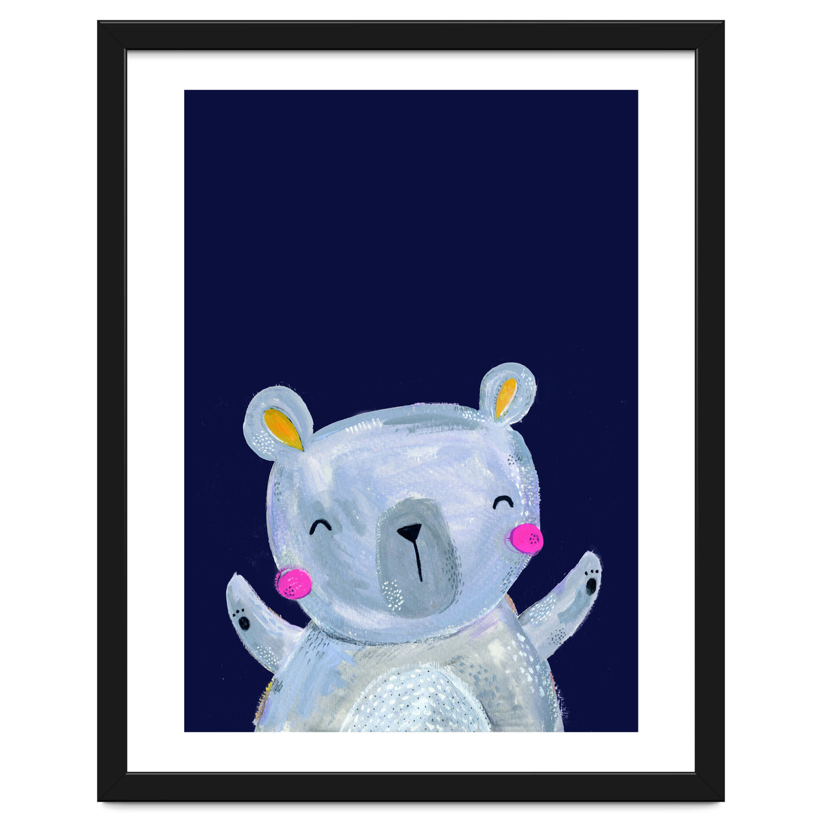 Woodland Bear On Navy