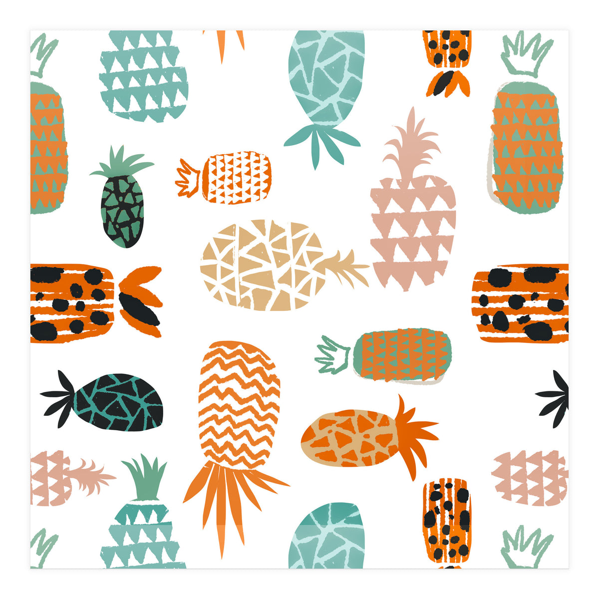 Crazy Pineapples Art Print (Print Only)