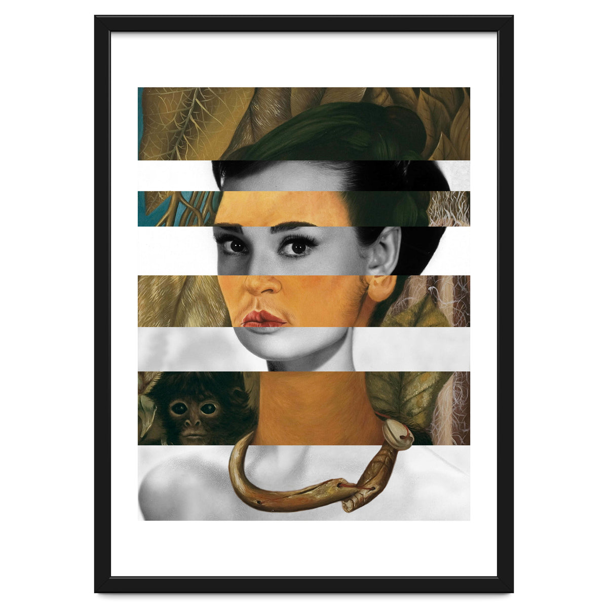 Frida Kahlo's Self Portrait with Monkey & Audrey Hepburn
